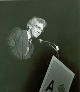 Ernest L. Boyer speaking at the 1977 American Association of School Administrators (AASA) Convention. - BCA