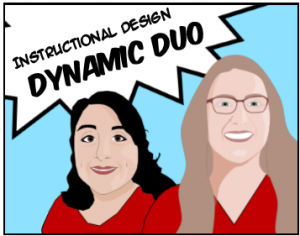 Cartoon logo of Rocky & Cindi as Instructional Design Dynamic Duo